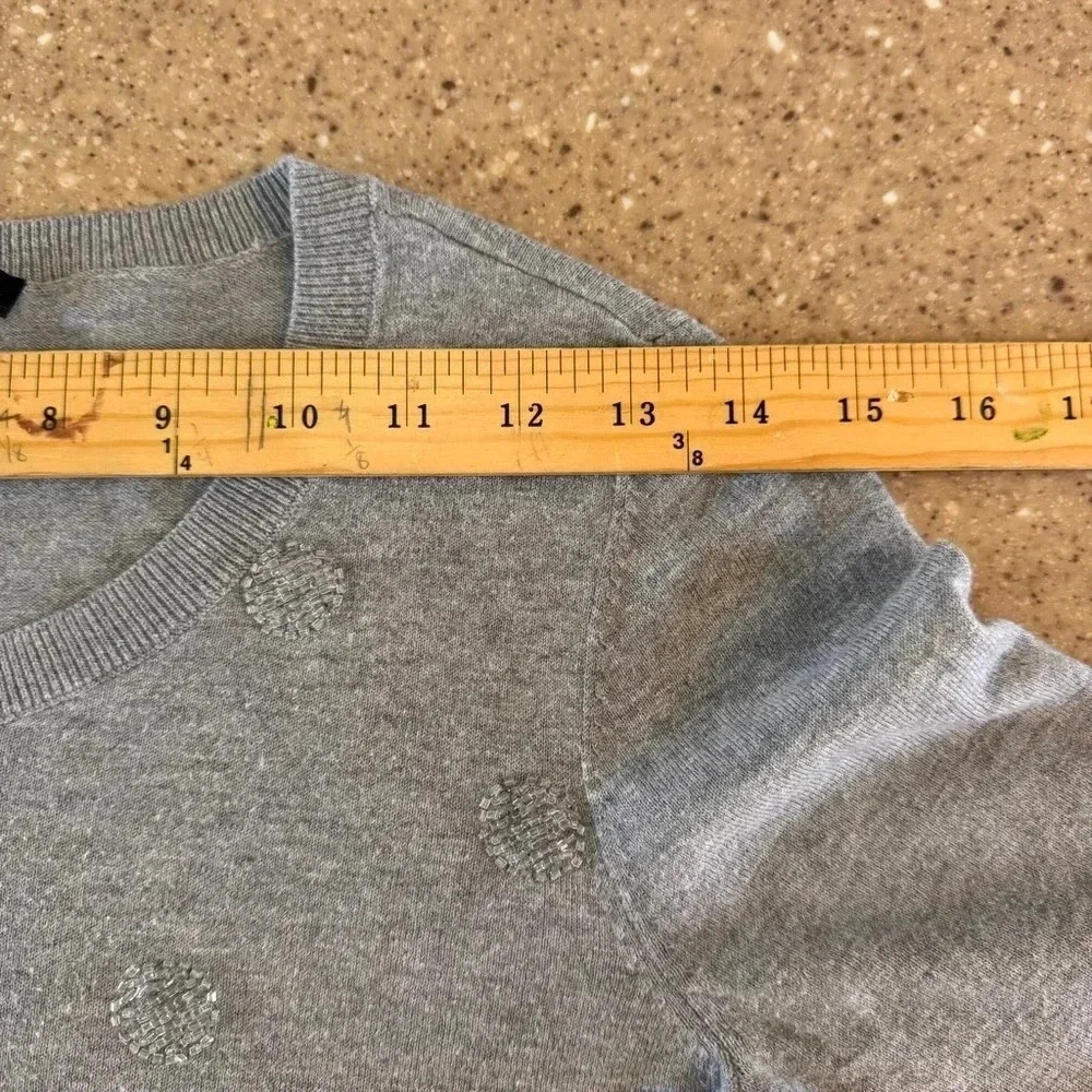 Talbots Classic Gray Beaded Dots Sweater SP /Small Petite - Picture 5 of 8